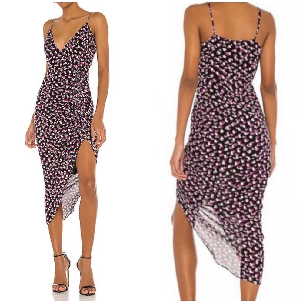 KARINA GRIMALDI Marissa Print Dress in Purple Metallic